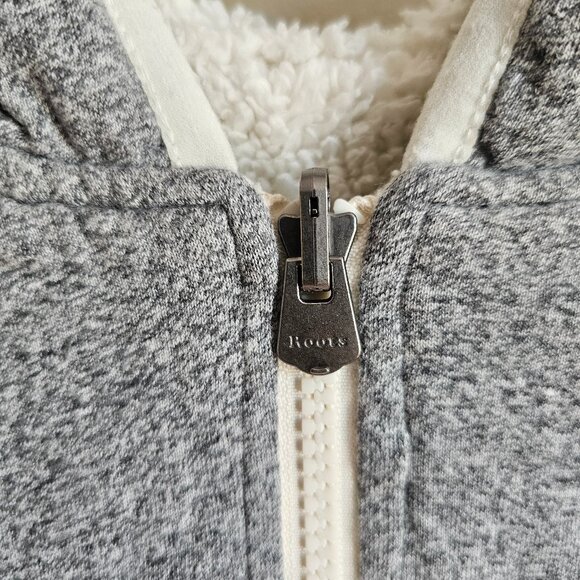 Roots Shearling Reversible Fleece Hoodie Salt Pepper - Picture 6 of 6